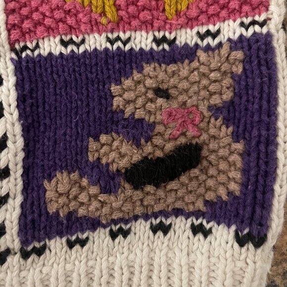 Vtg Northern Isles Hand Knit Cardigan Sweater Sz S Cottagecore Patchwork 90s - Picture 14 of 16